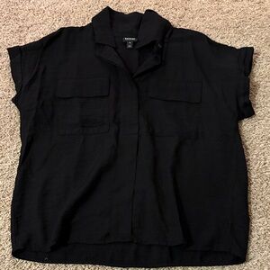 International Concepts Black Button Down Shirt
